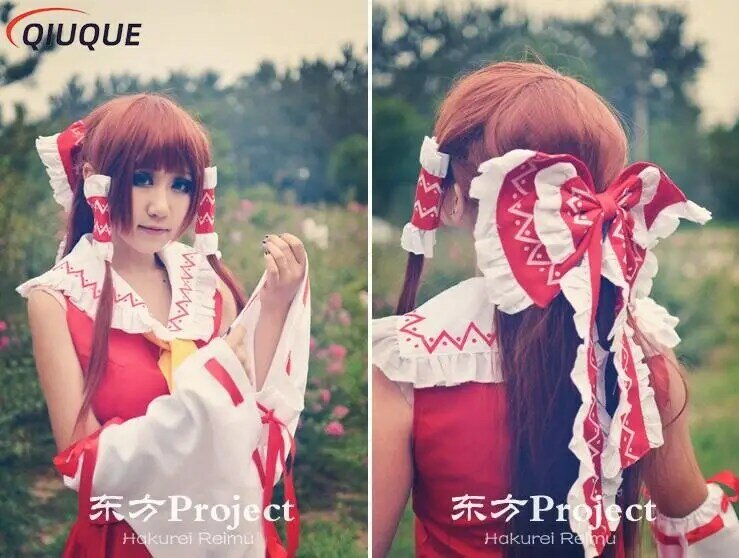 Anime Touhou Project Cosplay Costume Hakurei Reimu Mikofuku Women Uniform Dress Full Set