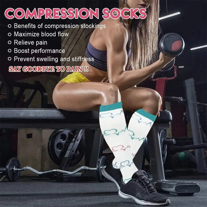 3 Pairs Of Compression Socks For Women Medical Treatment Pregnancy Varicose Veins Socks For Men Running Gym Cycling Sports Socks
