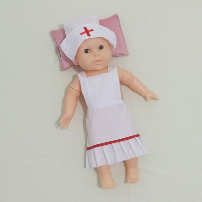 Подарочный реквизит для душа новорожденного, униформа медсестры, шляпа, фартук, наряд для детской фотосессии 0-12 месяцев