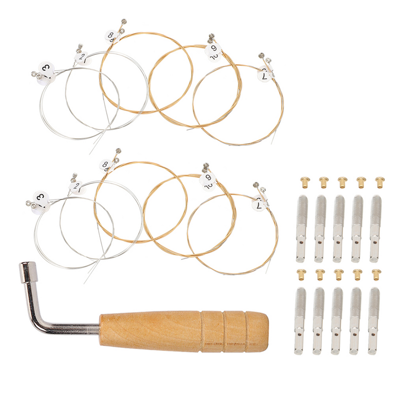Lyre Strings Harp Snaar Pegrelacing Onderdelen Tuning Pinnen Kit Set Pin Sleutel Veranderen Deel Praktische Nagel Duurzaam Volledig Accessoire