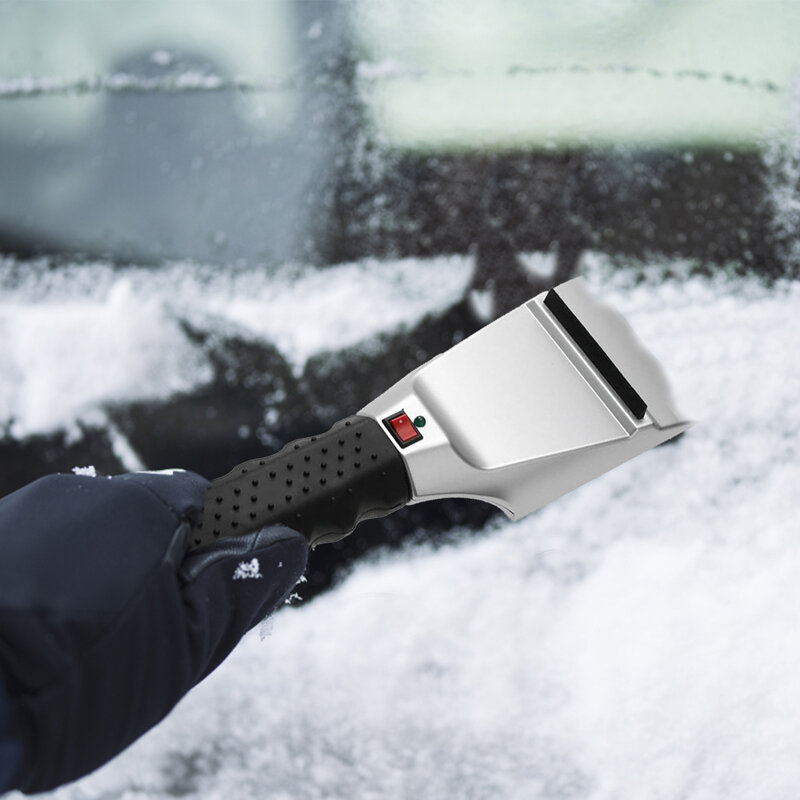 12V Listrik Penghangat Es Sekop Di Musim Dingin Kaca Depan Defrost Pembersih Mobil Salju Sekop Mobil Es Pengikis Musim Dingin Salju Alat Penghapusan