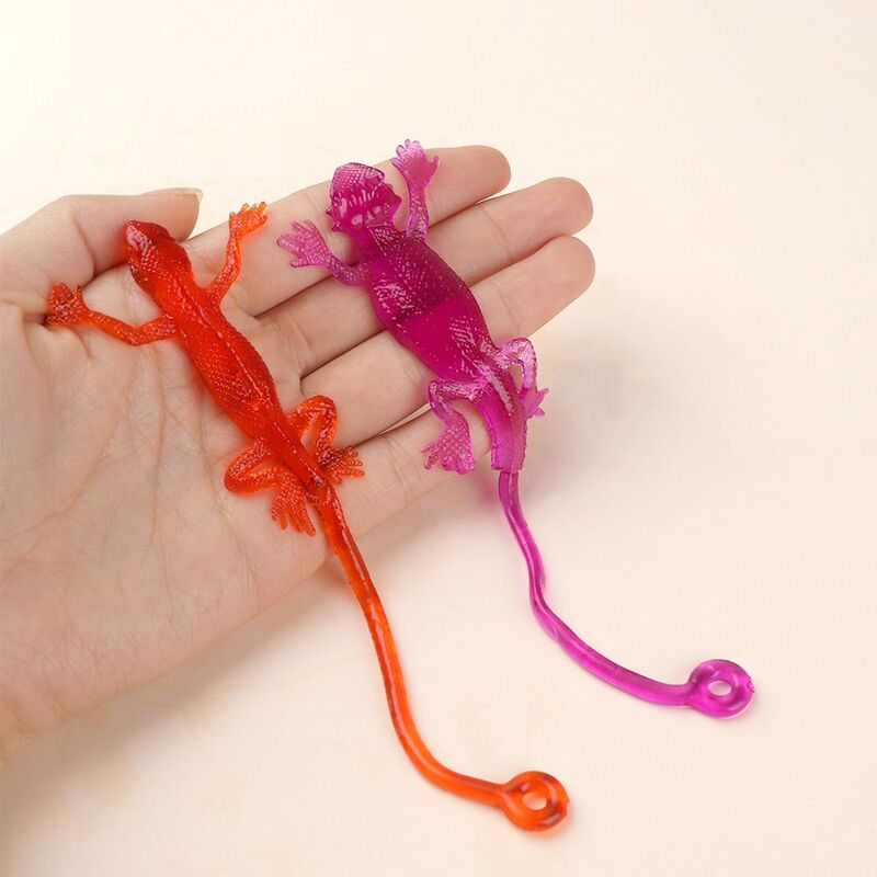 5 szt. Kreatywne nowatorskie lepkie jaszczurki chowane lepkie, wysokoelastyczne gumowe odbicie dzieci śmieszne zabawki antystresowe