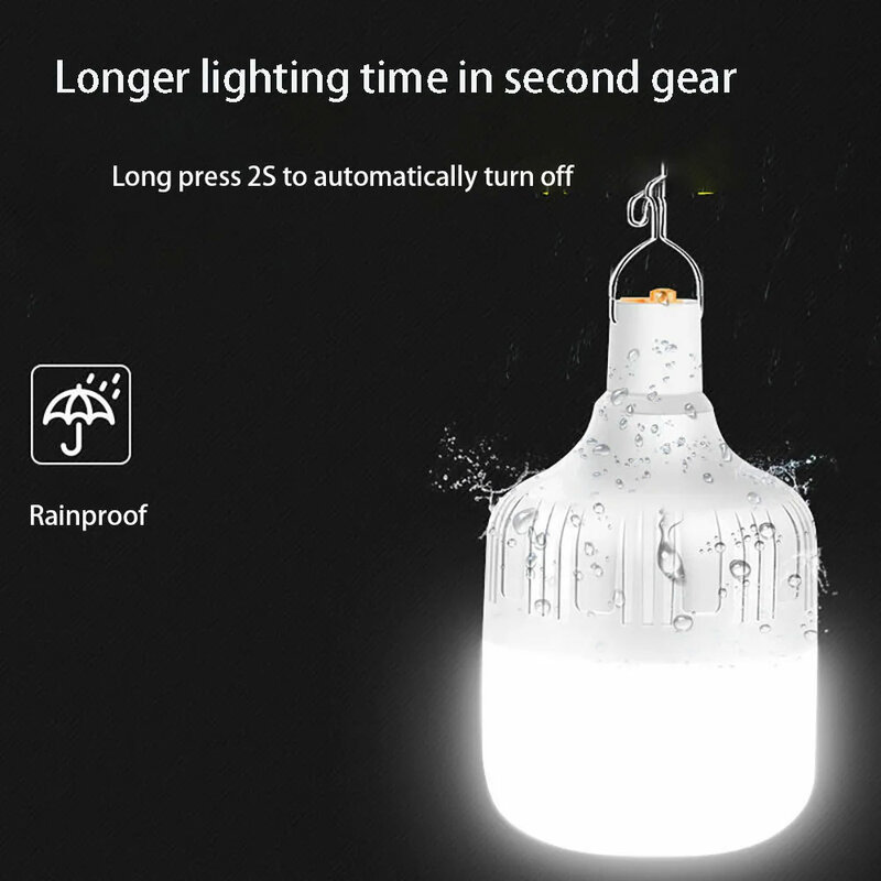 Nuove luci di emergenza a LED casa all'aperto USB ricaricabile lanterne portatili lampada di emergenza lampadina batteria lanterna BBQ luce da campeggio