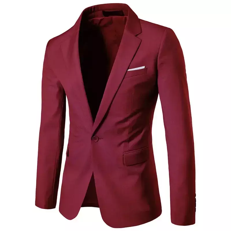 Blazer pria 2023 setelan bisnis kualitas tinggi/gaun pernikahan pengantin pria warna polos jaket S-6XL 9 warna sederhana