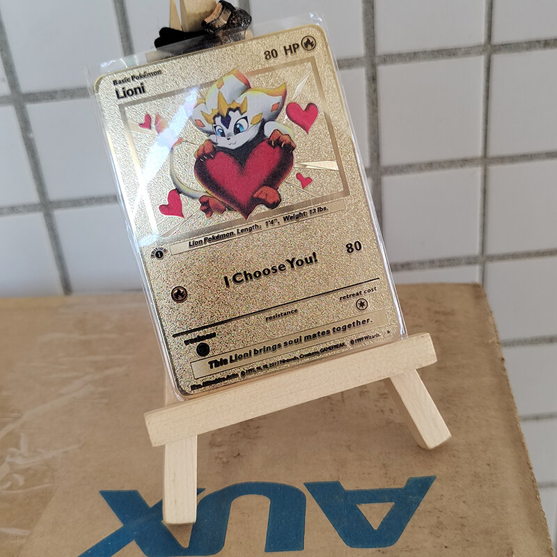 Pikachu การ์ดโปเกมอนโลหะตัวอักษรเหล็กสีทอง eevee Charizard น่ารัก Squirtle Pokémon GX Vmax EX คริสต์มาสของเล่นเด็กของขวัญ