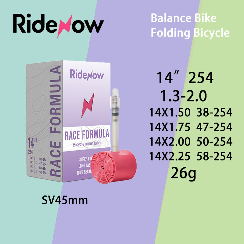 Ridenow dobrável tubo de bicicleta 14 polegada 254 16 polegada 305 fv45mm para bmx bicicleta pneu mtb 20 polegada dobrável pneus tubo válvula francesa