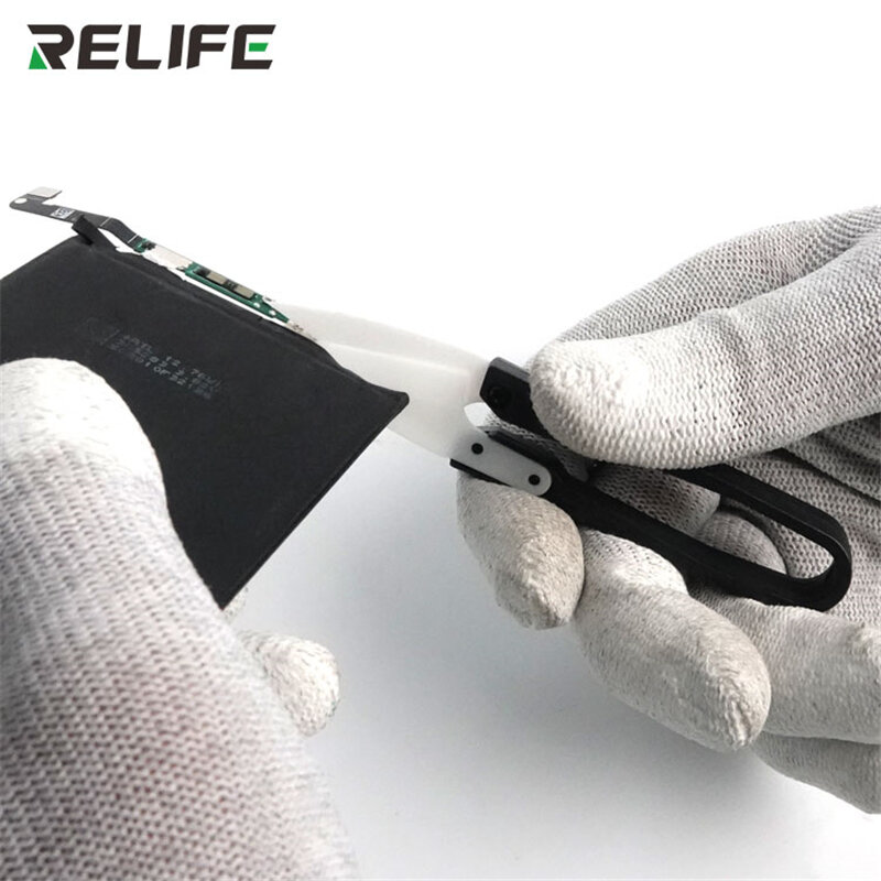 Relife RL-102 cerâmica isolada u-tesoura alta dureza tesoura especial para o reparo da bateria tesoura cortar bateria cabl ferramenta