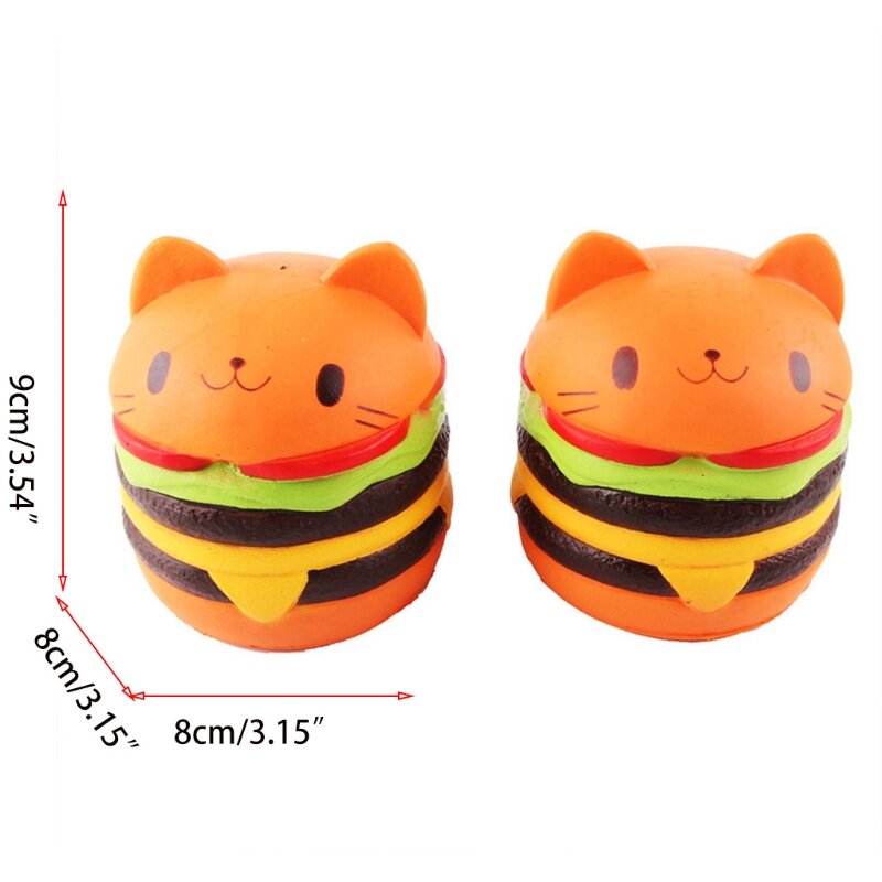 77HD 3, 5in Mainan Fidget Hamburger Remas Mainan Rilis Tekanan Mendukung Pesta Makanan Realistis Naik Lambat untuk Orang Dewasa Menambahkan Hadiah Lucu