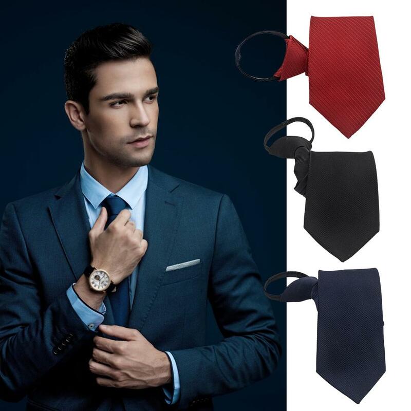 Dacron Leisure Neck Tie Suits Classic Ties For Wedding Business Slim Men Necktie Adult Gravatas Men's Zippered Tie