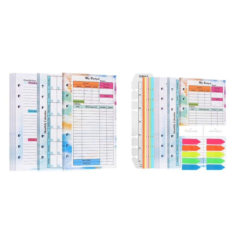 82 Sheets A6 Budget Planner Refill Notepad Planner Notepad 6 Hole For A6 Binder Cover Save A