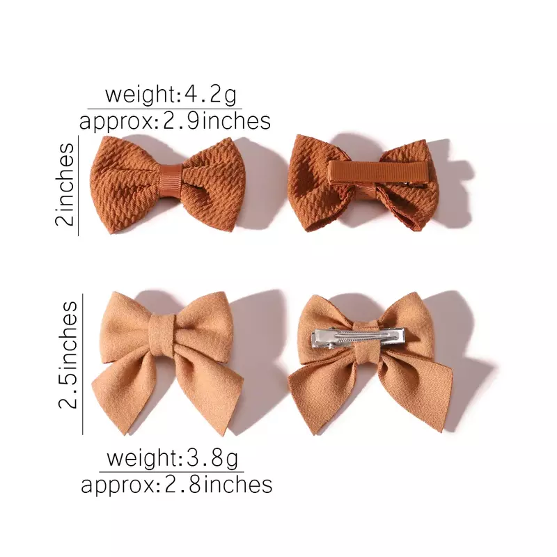4Pcs Cute Solid Bows Hair Clips for Kids Hairpin Infant Barrettes Handmade Headwear Baby Girl Hair Accessories Gifts Wholesale