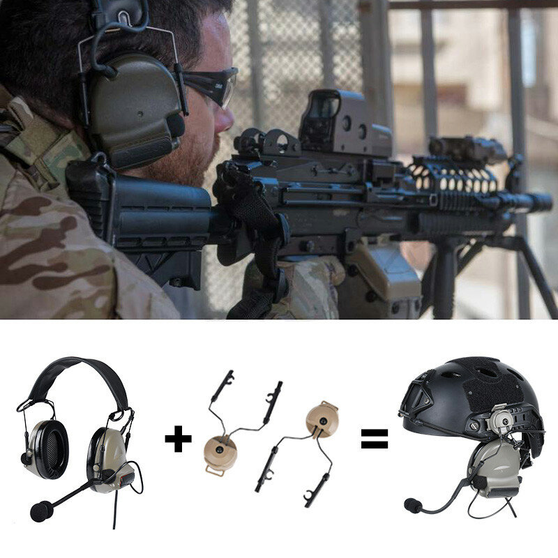 WADSN ยุทธวิธี C2 Comtac II ชุดหูฟังไมโครโฟน CS Earmuff สำหรับยิงหูฟัง Hearing ป้องกันหูป้องกัน