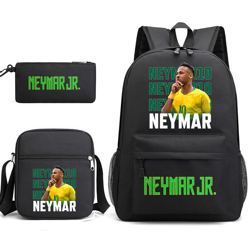 Neymar กระเป๋านักเรียนพิมพ์ลายอวาตาร์ชุด3ชิ้นกล่องดินสอ tas bahu ransel สำหรับวัยรุ่น