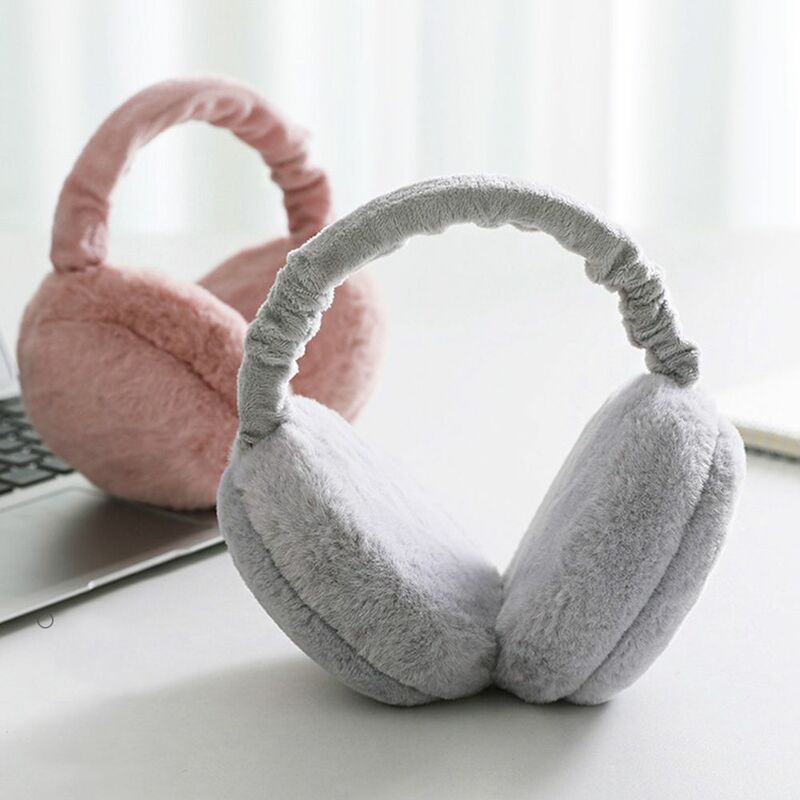 Trendy Soft Pure Color For Girls Men Thicken Warmer Headband Korean Plush Earlap Winter Ear Cover Women Foldable Earmuffs