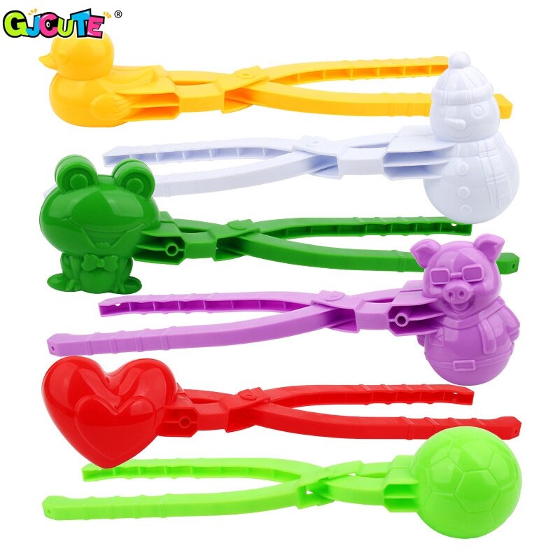 Snowball Maker Clip For Kids Heart Snowflake Frog Pig Rabbit Love Shape Clip Tongs For Outdoor Snow Ball Mold Toys Sports Toys