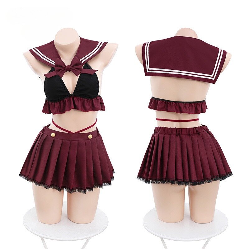 Kostum Cosplay anak perempuan sekolah untuk permainan peran dewasa seragam siswa Anime kostum Cosplay porno Set Lingerie erotis rok Kawaii JK