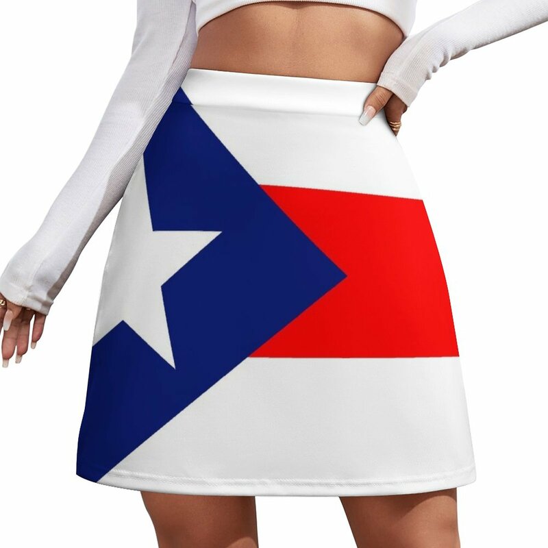 Minifalda con bandera de Puerto Rico para mujer, Falda midi elegante, 2023