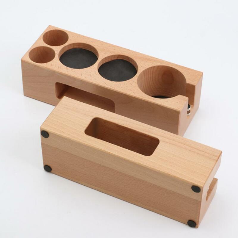 Soporte de filtro de café de 5 agujeros, soporte de madera para Espresso, distribuidor de café, portafiltro
