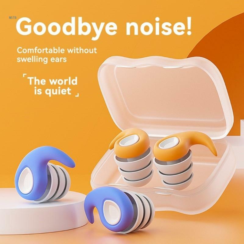 Dormir-tampões ouvido isolamento acústico filtro redução ruído anti-ruído silicone dropship