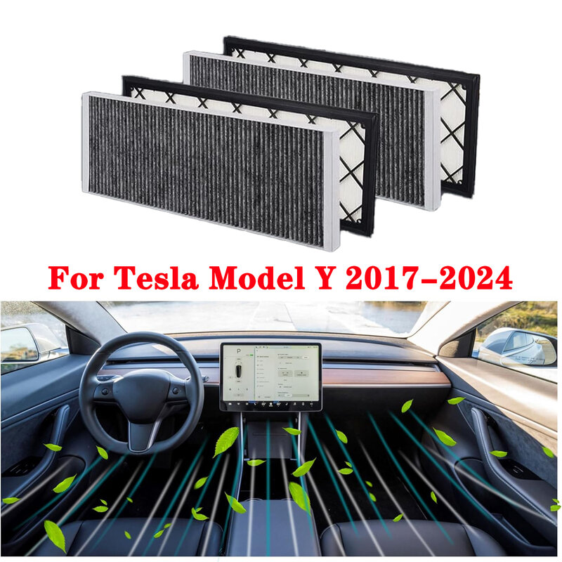 For Tesla Model Y 2024-2017 Cabin Air Filter HEPA Air Intake Filter Replacement with Activated Carbon, Original Factory Package