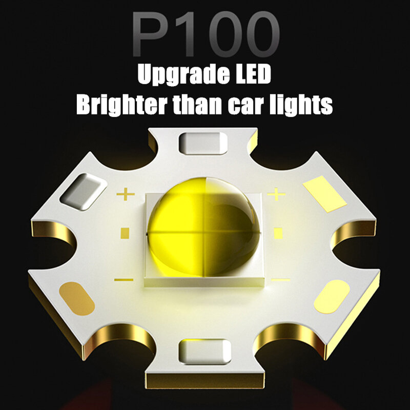 Poderoso farol de LED xhp100, farol recarregável usb zoomable, impermeável saída 18650 cabeça tocha, lanterna de pesca, camping