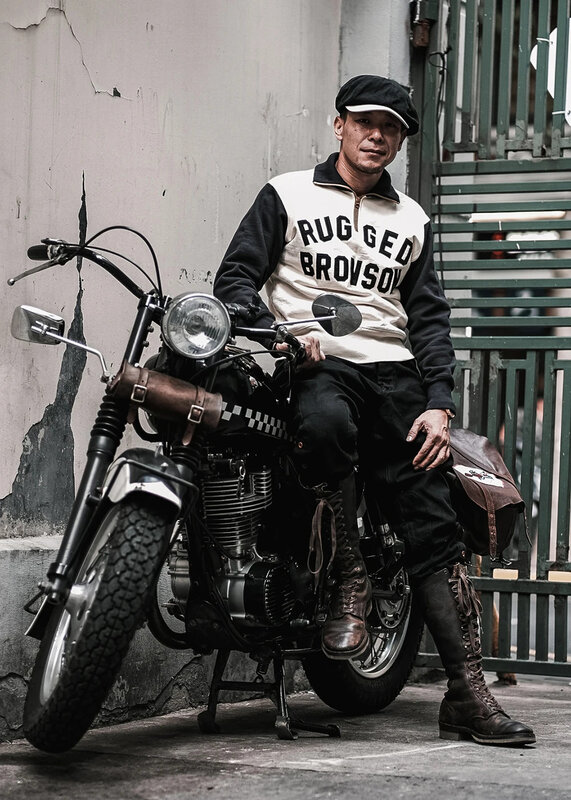 Celana berkendara pria, kulot sepeda motor model Vintage warna hitam