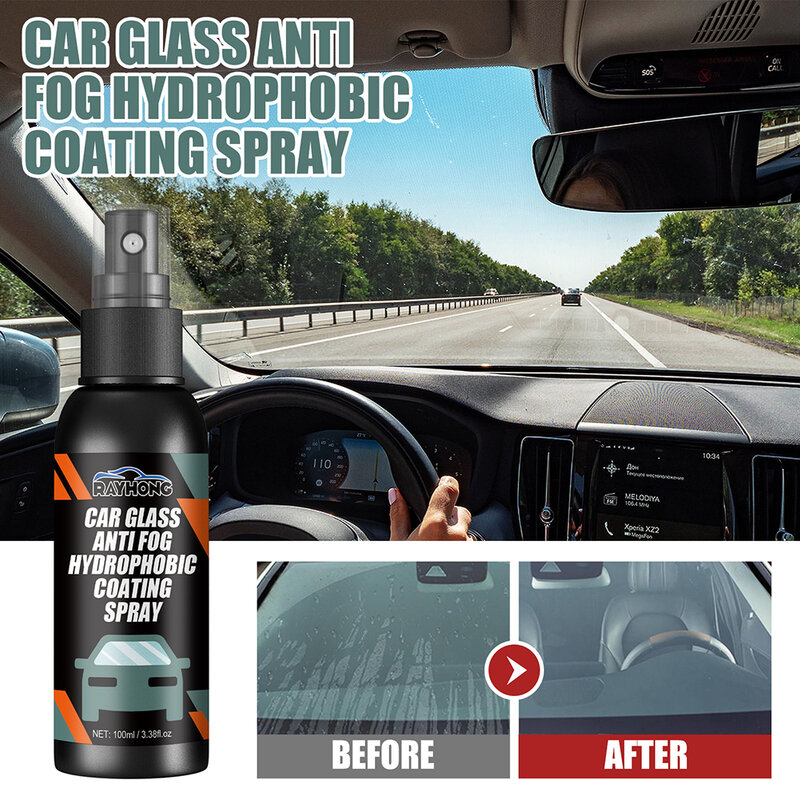 Car Windshield Coating Agent Spray Clear Vision No Damaging Drain Water Cleaning Automobile Windshield Coating Spray Safe
