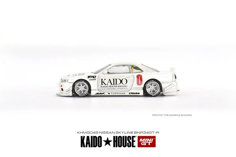 Kaido House + MINIGT Datsun KAIDO Fairlady Z Kaido GT V1 mobil logam campuran Model mainan anak laki-laki Model 1/64 gaya tersembunyi Spesial