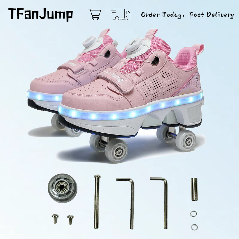 Новейшая Обувь для мальчиков, Подростковая Уличная обувь на роликах, повседневные кроссовки с двумя колесами для бега, для дома и улицы, для начинающих, парка, обувь для скейта