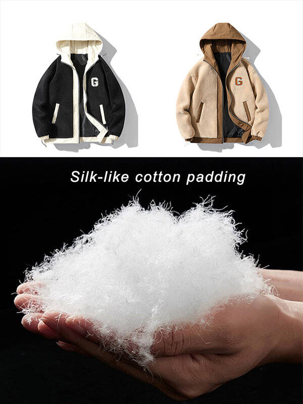 2023 New Winter Jacket Men Thick Warm Fleece parka imbottitura in cotone simile alla seta giacca a vento con cappuccio cappotto termico Plus Size 8XL