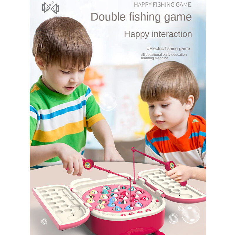 Giocattoli da pesca magnetici Montessori Cartoon Marine Life Cognition gioco di pesca musicale regali interattivi genitore-figlio educativi