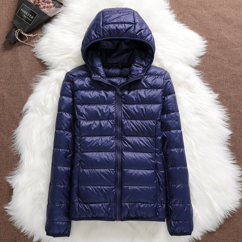 여성용 얇은 다운 재킷, 화이트 덕 다운 재킷, 따뜻한 코트, 휴대용 아웃웨어, 가을 및 봄, 신상