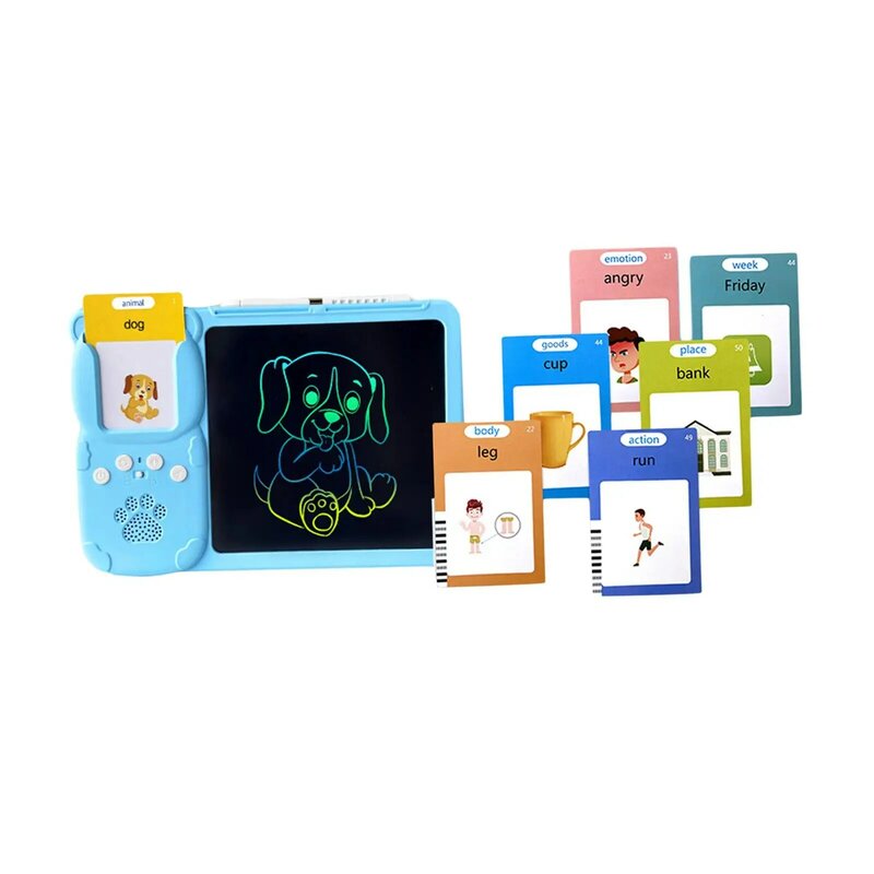 Tablet menulis kartu Flash bicara, perangkat pendidikan dini belajar prasekolah dengan bantalan gambar untuk anak-anak hadiah untuk balita