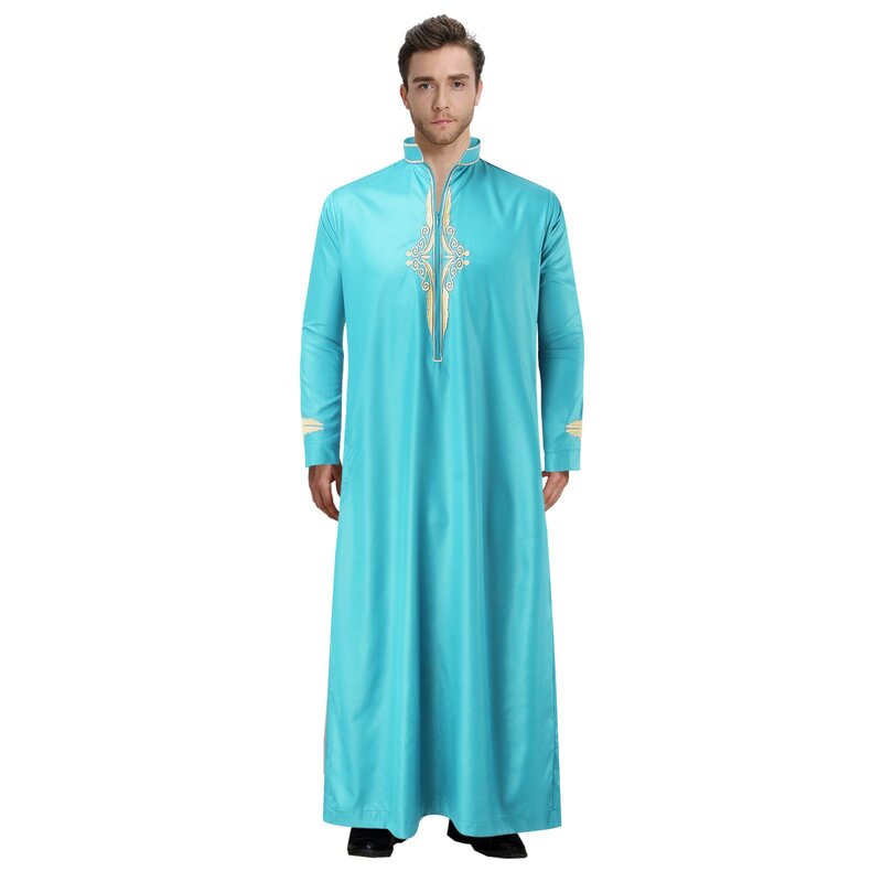 Мусульманская модная мужская одежда Ближний Восток Арабская абайя Дубай кафтан арабский турецкий Рамадан Лето юбба Тауб Исламская одежда