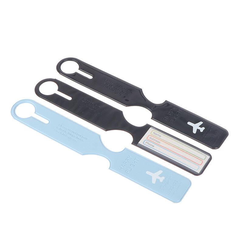 귀여운 수하물 라벨 스트랩, 여행 가방 ID 이름 주소 식별 태그, 수하물 태그 비행기 PVC 액세서리