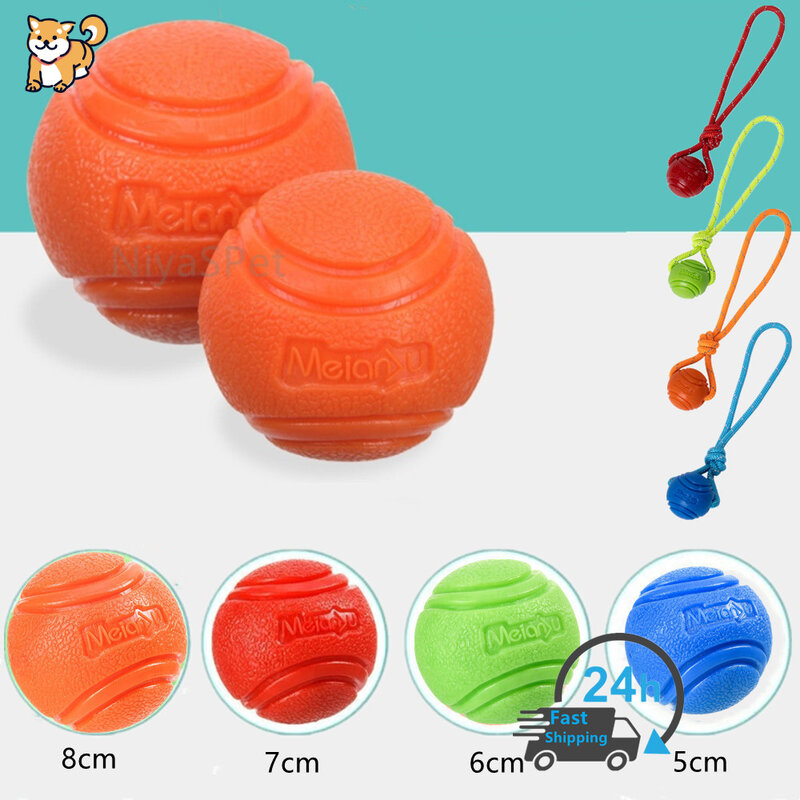 Pelota de goma Indestructible para perros grandes, pelota de juguete con cuerda, juguetes interactivos para cachorros