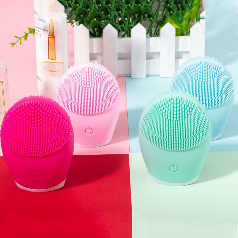 Electric Silicone Facial Brush Cleansing Skin Massager Face Brush Vibration Sonic Cleanser Deep Pore facial brush machine