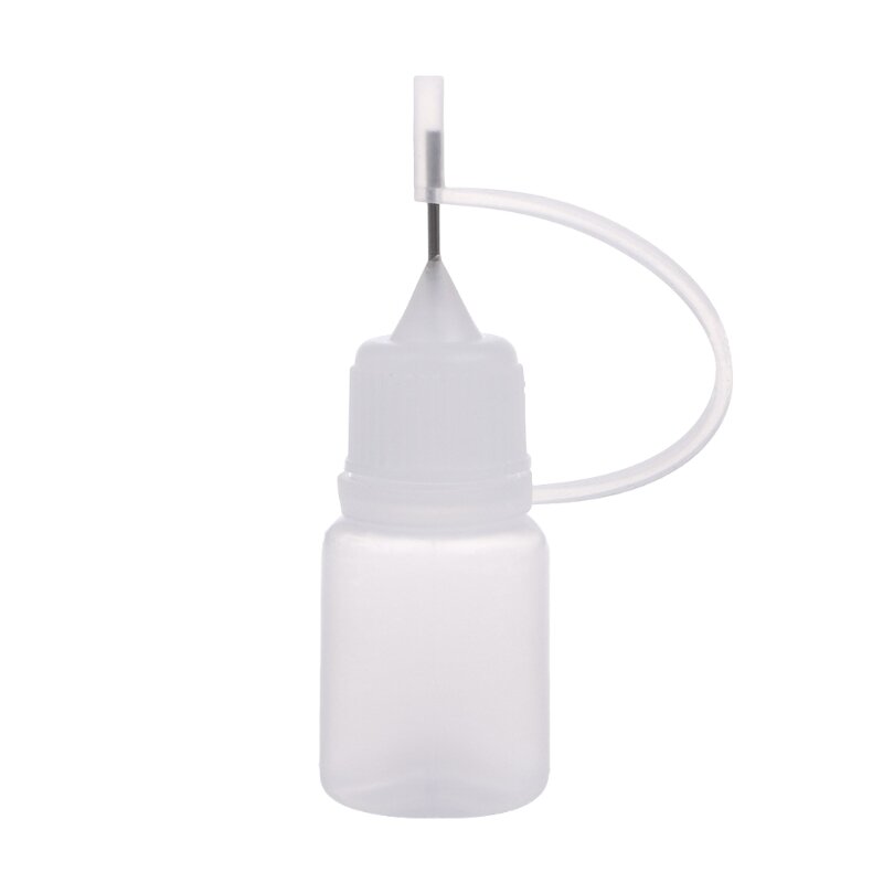 Botella pegamento con punta aguja CPDD, botella plástico exprimible, tapa a prueba niños con aguja dispensadora, con