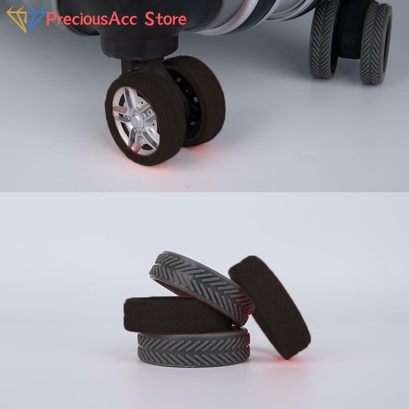 Funda protectora de silicona para ruedas de equipaje, Protector antidesgaste de 8 piezas, silencioso, Reduce el ruido para ruedas de maleta de 5,3 CM