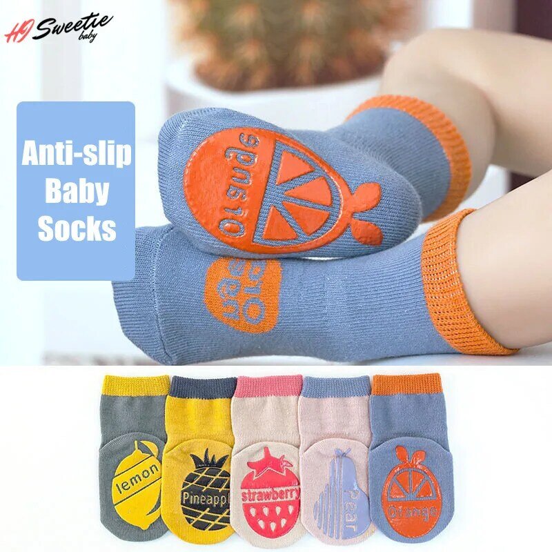 Calzini per neonato calzini per bambina in cotone antiscivolo in Silicone accessori per bambini per ragazzi carini per 0-5 anni calzini per bambini