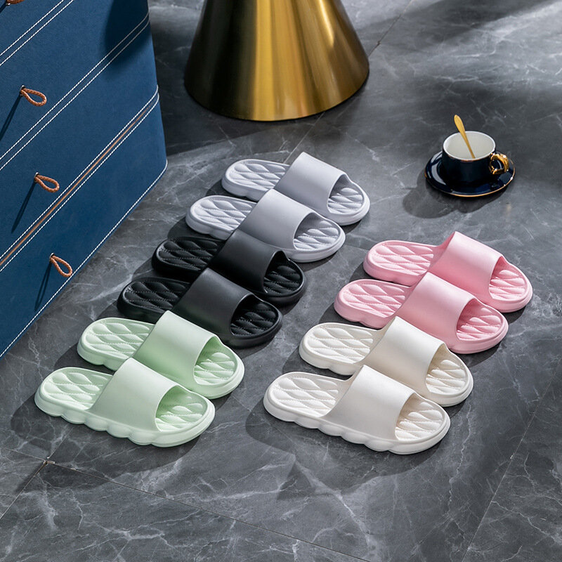 Sandal Mem Flip-slip sol lembut wanita, sandal rumah kamar mandi, Platform tebal, Flip Flop, musim panas baru 2024