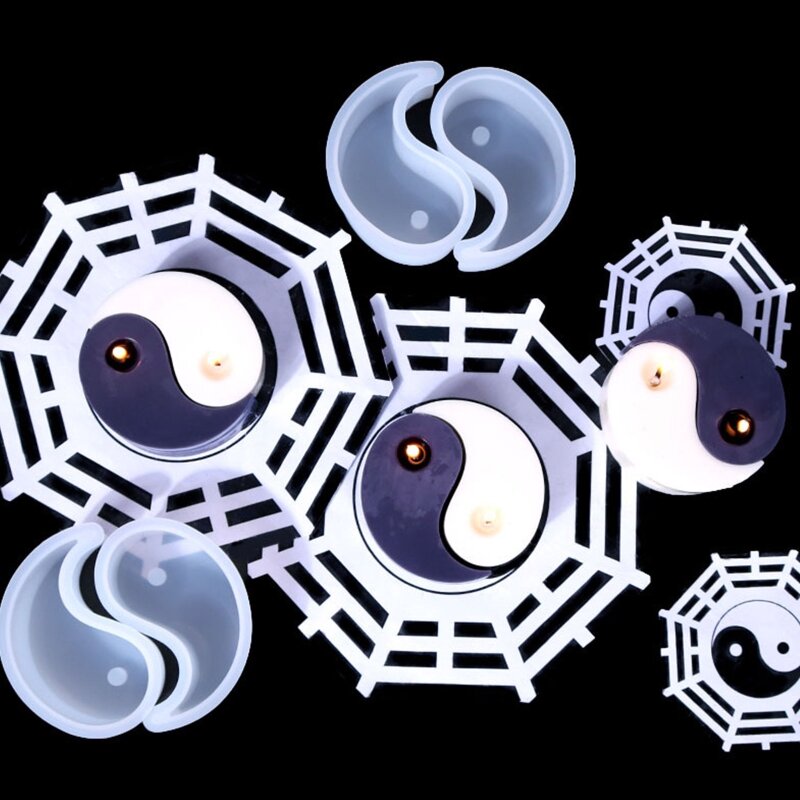 para yin yang vela uv resina epóxi molde artesanal gesso cera sabão cristal silicone molde diy artesanato molde