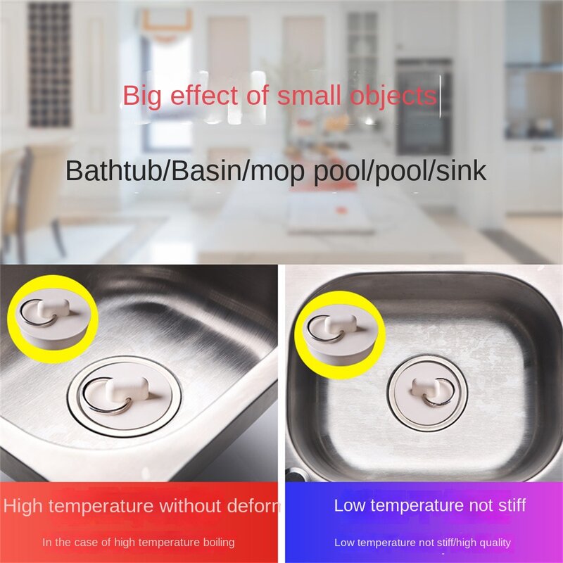 1PC Silicone Sealing Plug Bath Stopper Sewer Pipe With Handle Floor Drain Deodorant Cover Ring Kitchen Bathroom Drain Accessory