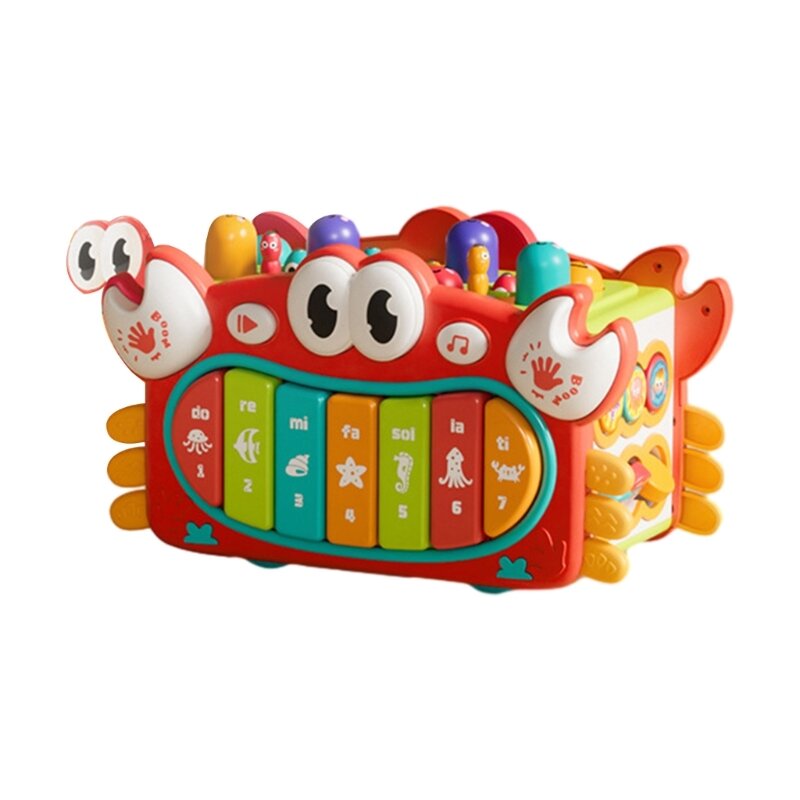 Multifunctional Xylophone Playing Color Fishing Toy Whack-a-mole Toy Digital Clock Preschool Educational Toy for Child H37A