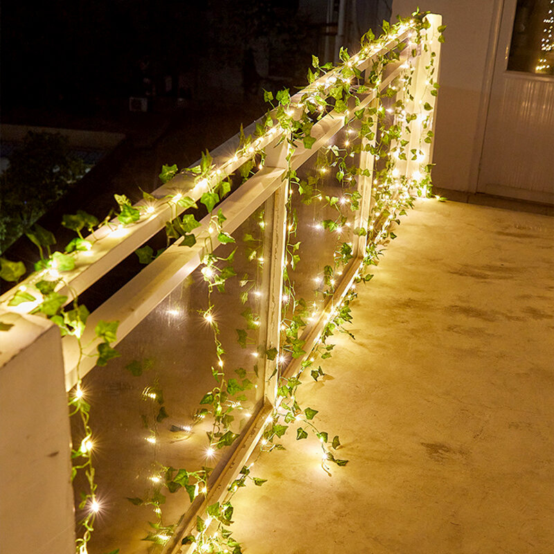 Światła girlanda żarówkowa LED 2M 20LED/ 5M 50LED klon liść girlanda bajkowe oświetlenie bożonarodzeniowe do domu sypialnia ściana Patio dekoracja