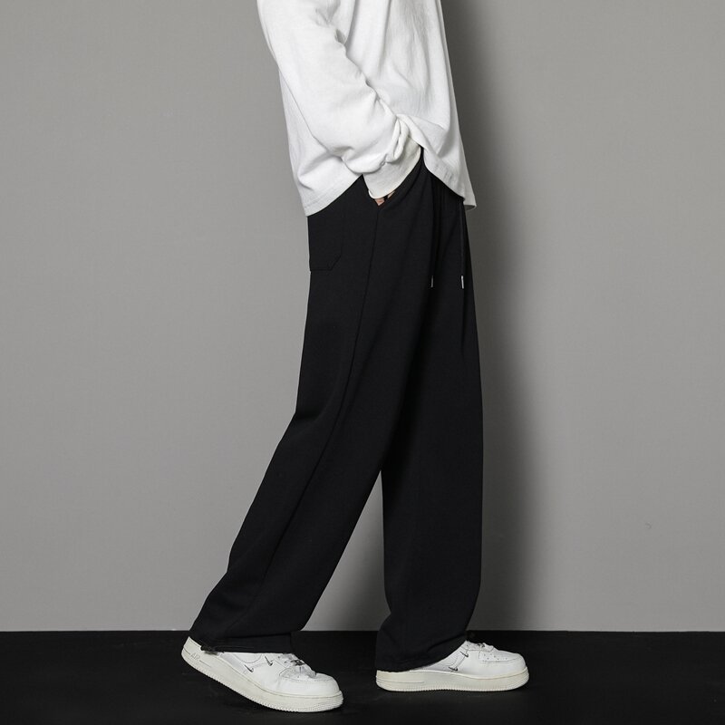 CAAYU – pantalon de survêtement droit pour homme, grande taille, ample, noir, décontracté, Streetwear, Sport, jogging, surdimensionné