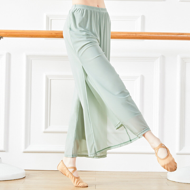 Древние народные танцевальные элегантные широкие брюки китайские тренировочные брюки для взрослых женщин классические танцевальные базовые тренировочные брюки