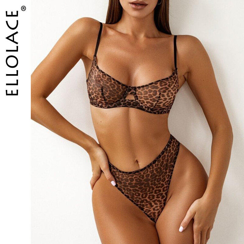 Ellolace Seamless Bra Set See Through Sexy Lingerie Outfit Fine Lace Underwear Fancy Bilizna Set Attractive Bilizna Intimate