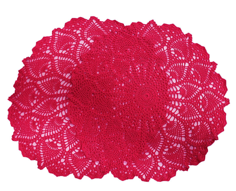 BomHCS Lace Placemats Table Doilies Round Handmade Crochet Doily Kitchen Cup Mug Fishing Mats