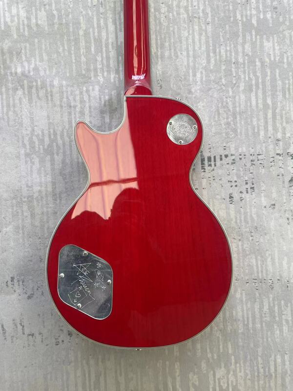 Gb $ On Red Flame Maple Guitar, bonito de estoque, frete grátis, fabricado na China